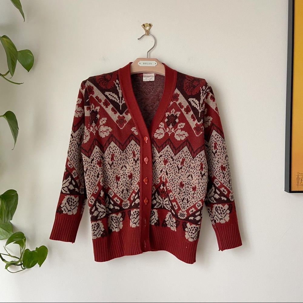 • Vintage Camela • Earth Toned Wool Cardigan Sz S